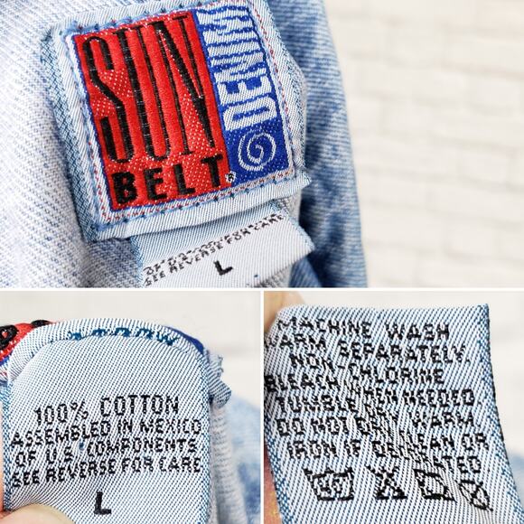 Vintage 90s Light Wash Denim Chore Coat Pockets Sun Belt Denim Size Large - Picture 7 of 7